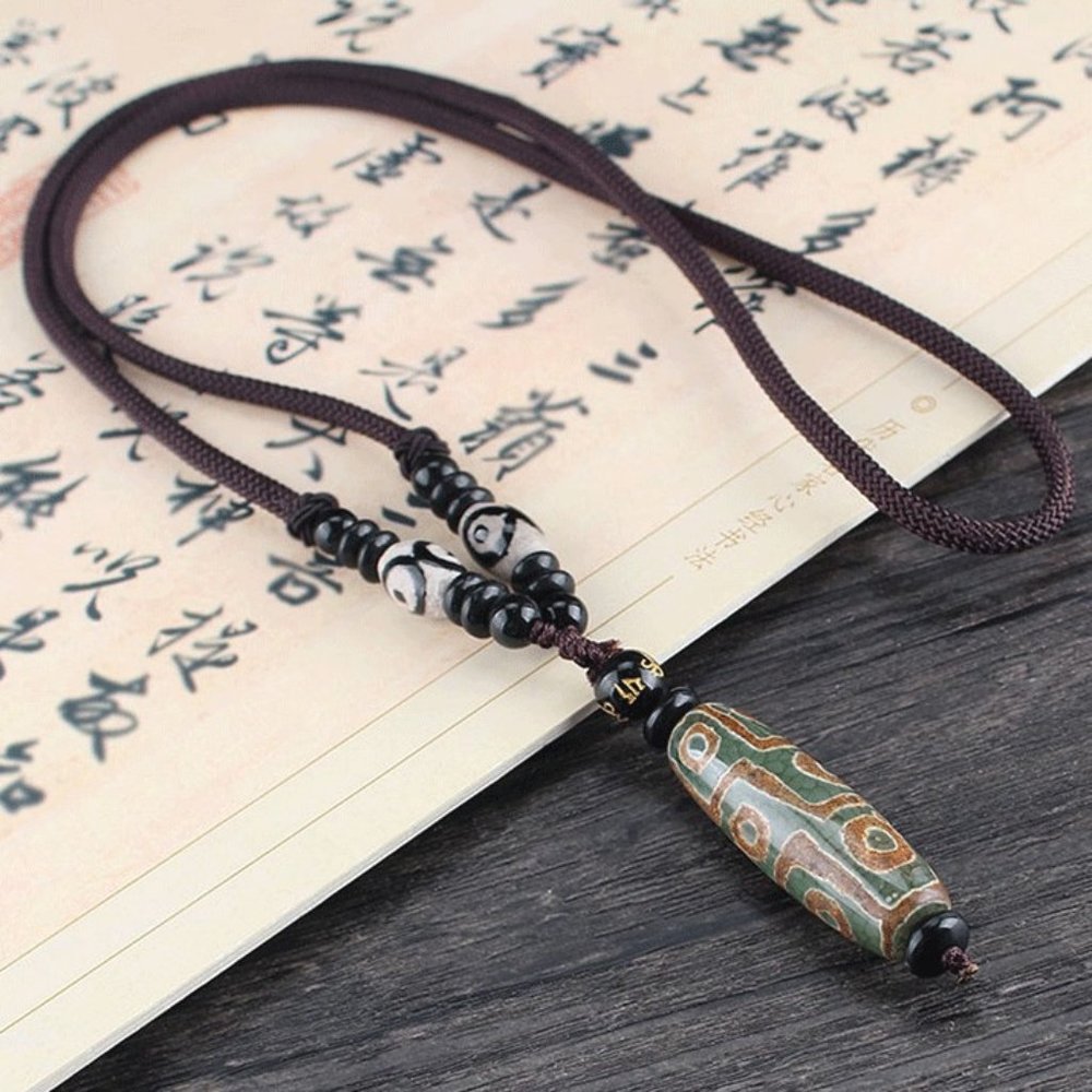Tibetan buddhism dzi bead necklace